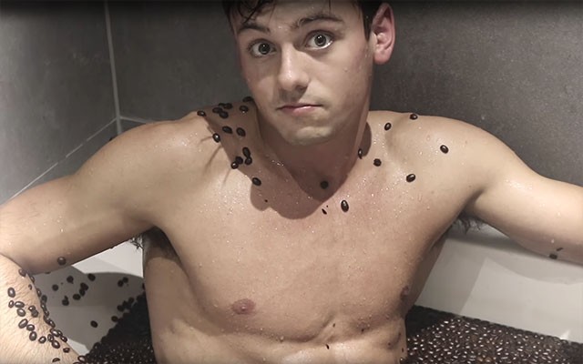 Tom Daley Bathes in Beans and Talks Espresso