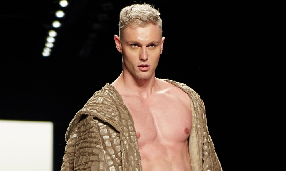 Male Model Slays the Runway in a Robe