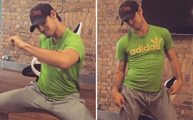 Alex Pettyfer Gyrates in Baggy Sweatpants
