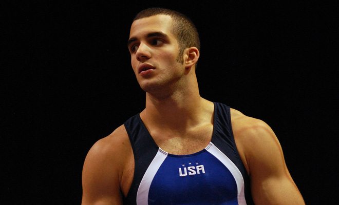 Gymnast Danell Leyva Strips During Bar Routine