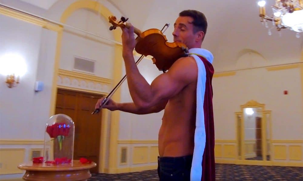 Charming Violinist Performs ‘Beauty and the Beast’