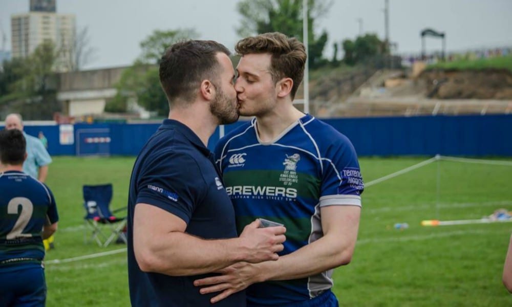 Rugby Stud Simon Dunn Kisses Boyfriend to Fight Homophobia