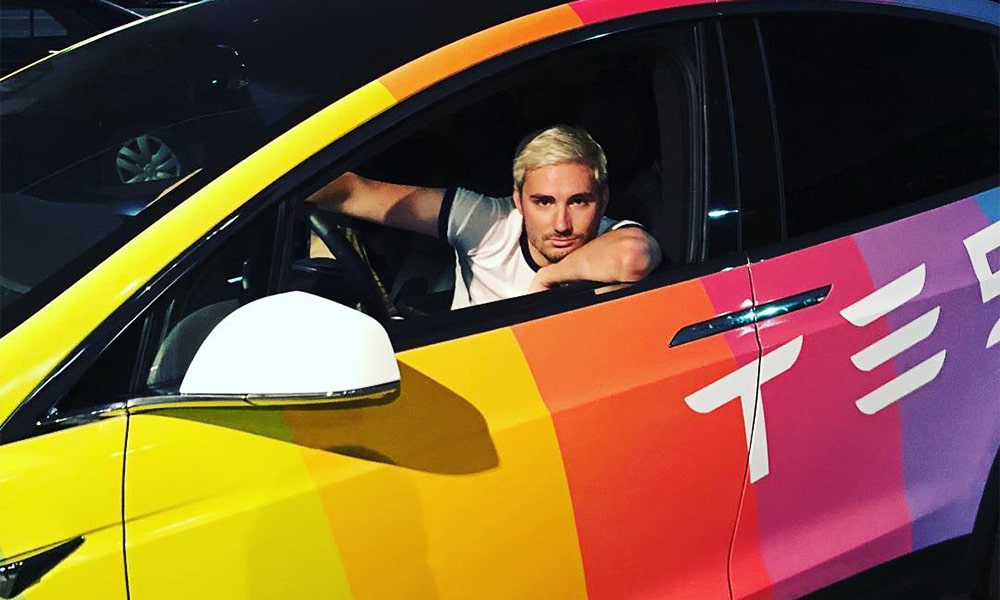 Tesla Loans Rainbow-Colored Pride Ride to Sally Field’s Son