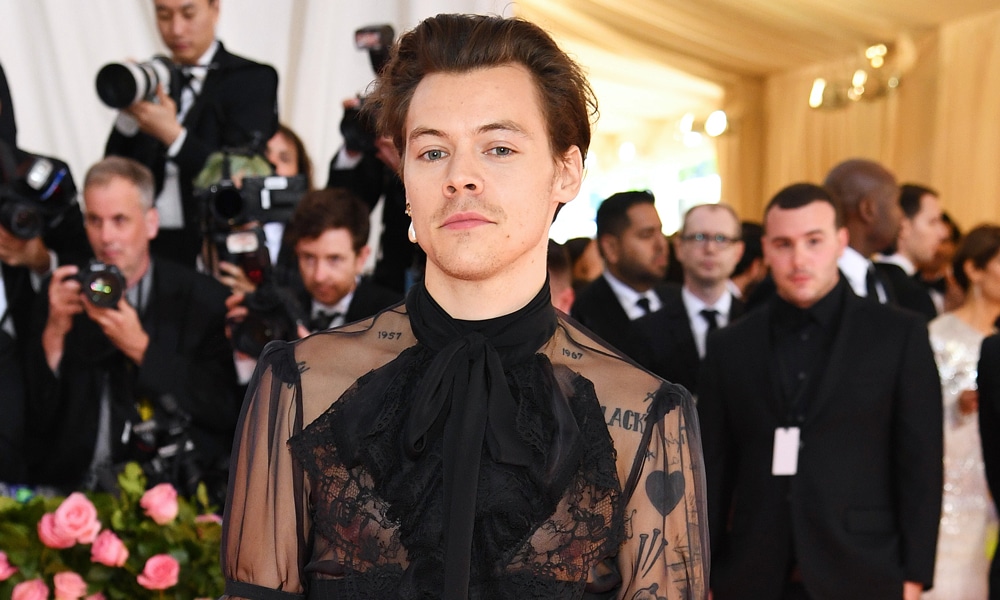 Harry Styles Rocks Sheer Gucci Ensemble at Met Gala