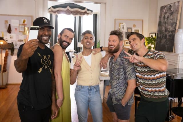 (L to R) Karamo Brown, Jonathan Van Ness, Tan France, Bobby Berk, Antoni Porowski in Queer Eye.