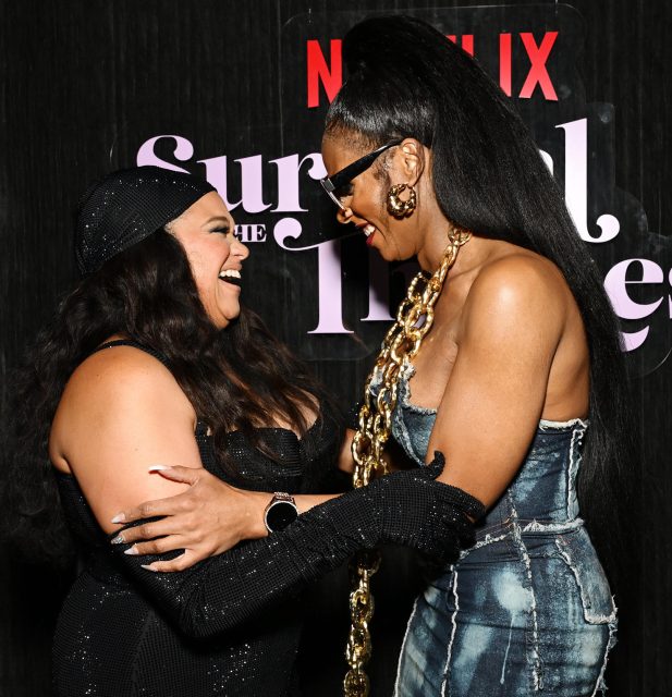 NEW YORK, NEW YORK - MARCH 26: (L-R) Michelle Buteau and Peppermint attend Survival of the Thickest Season 2 NYC Premiere on March 26, 2025 in New York City. (Photo by Slaven Vlasic/Getty Images for Netflix)