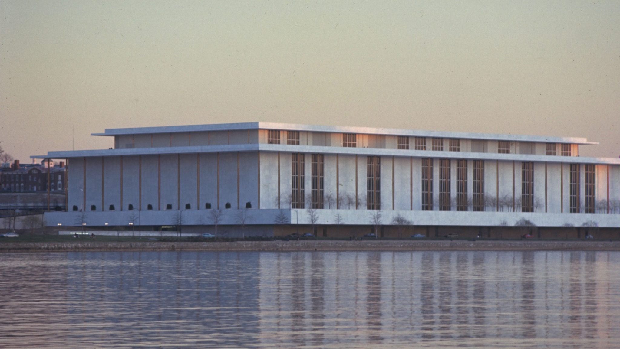 Exterior of the Kennedy Center on the Potomac River, Washington, D.C., undated.