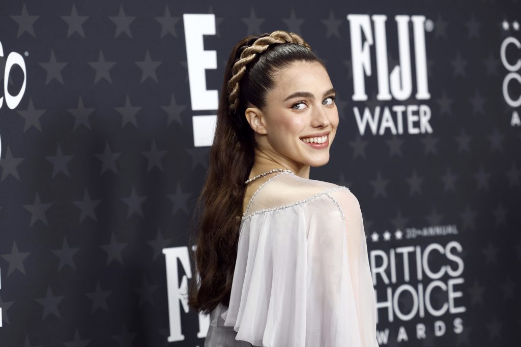 Margaret Qualley attends the 30th Annual Critics Choice Awards at Barker Hangar on February 07, 2025 in Santa Monica, California.