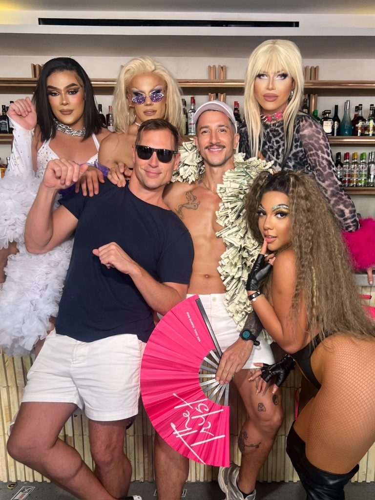 Tristan Schukraft and His Queens at Drag Brunch at The Tryst Puerto Vallarta. Photo: Tryst Hotel.