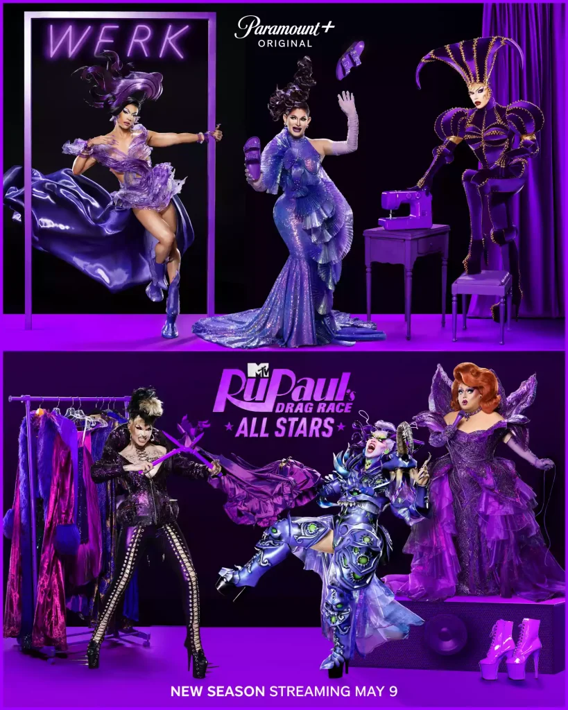 RuPaul's Drag Race All Stars 10 Purple Bracket. Photo: Paramount+