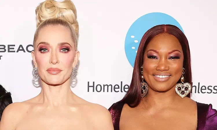 'Real Housewives of Beverly Hills' stars Erika Jayne (left) and Garcelle Beauvais at the Homeless Not Toothless Hollywood Gala at The Beverly Hilton on April 22, 2023 in Los Angeles.