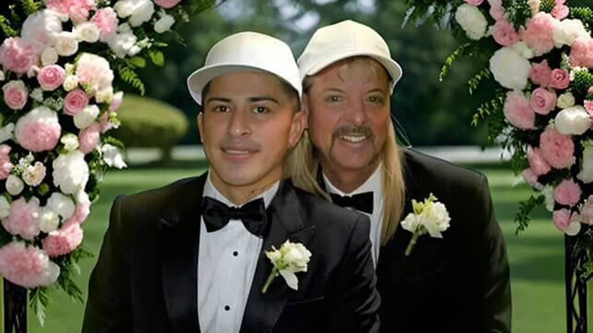 Joe Exotic, star of Netflix's 'Tiger King,' announces his prison marriage to fellow inmate Jorge Flores Maldonado while serving a 21-year sentence in Texas.