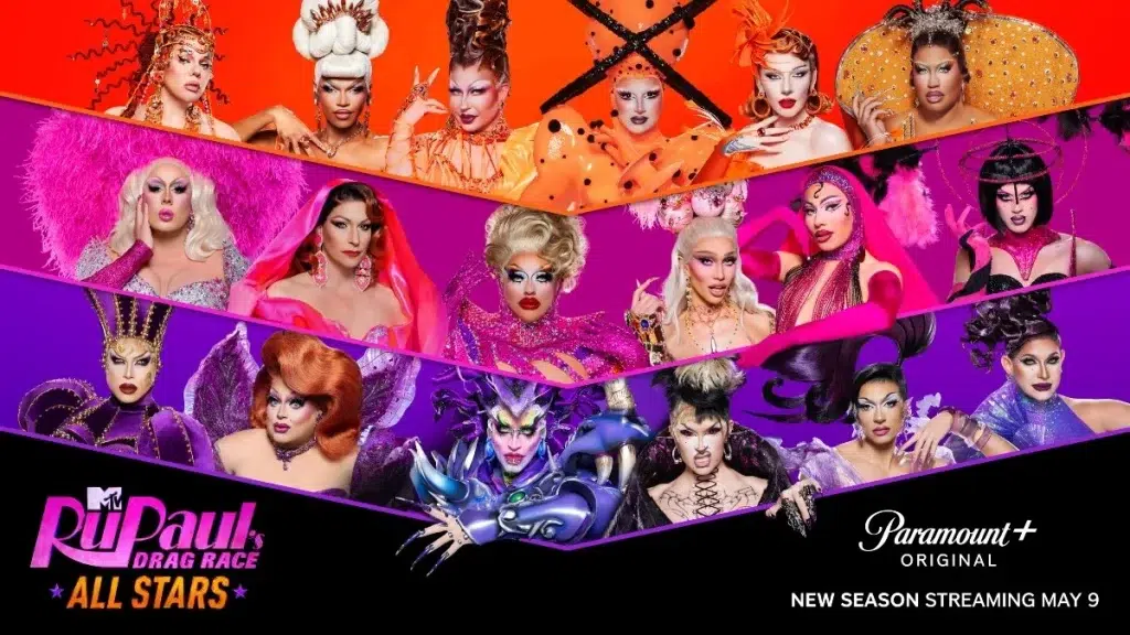 The queens and their respective groups on RuPaul's Drag Race All Stars 10. Photo: Paramount
