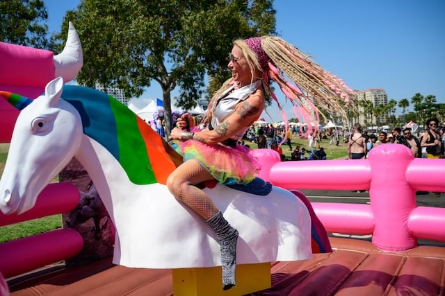 Festival goers enjoy activities at Long Beach Pride.