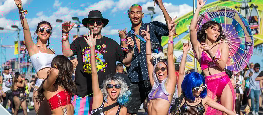 Ravers enjoying the iconic EDC festival. Photo: EDC