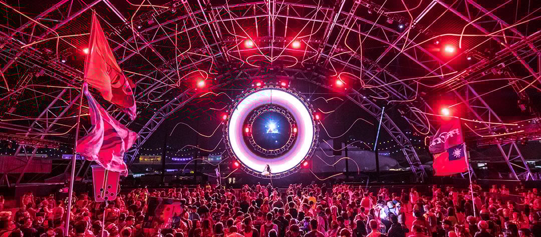One of the many amazing stages at EDC with live DJ performances. Photo: EDC