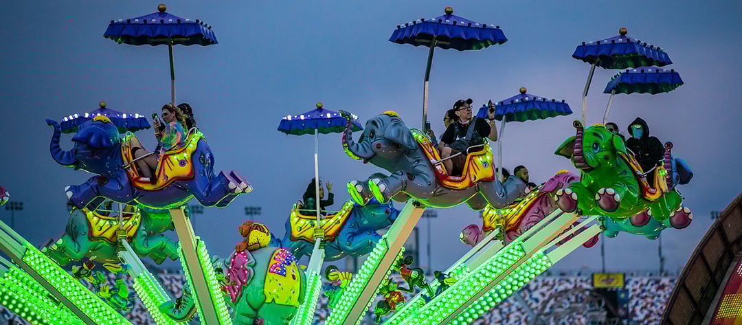 One of many carnival rides you get to enjoy while walking around the festival grounds. Photo: EDC