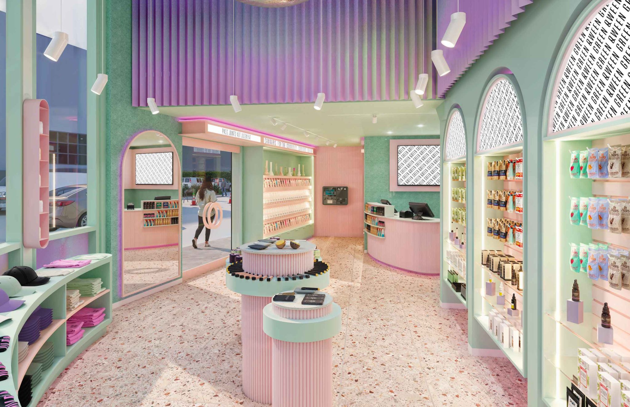 Green Qween launches WeHo’s first LGBTQ+ owned cannabis dispensary with art, activism, and a disco ball centerpiece.