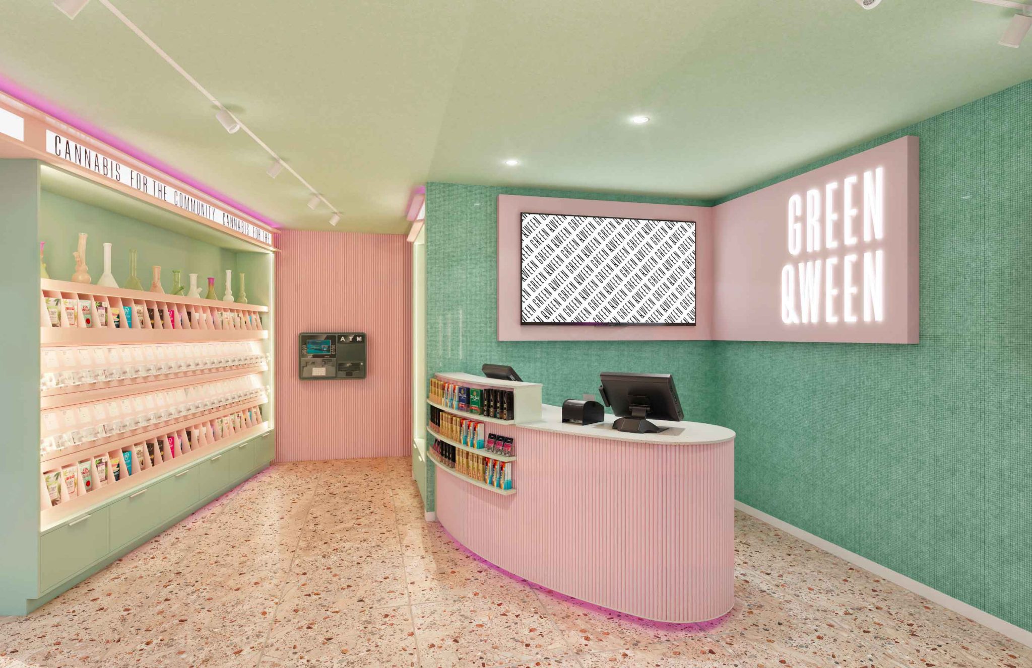 Green Qween launches WeHo’s first LGBTQ+ owned cannabis dispensary with art, activism, and a disco ball centerpiece.