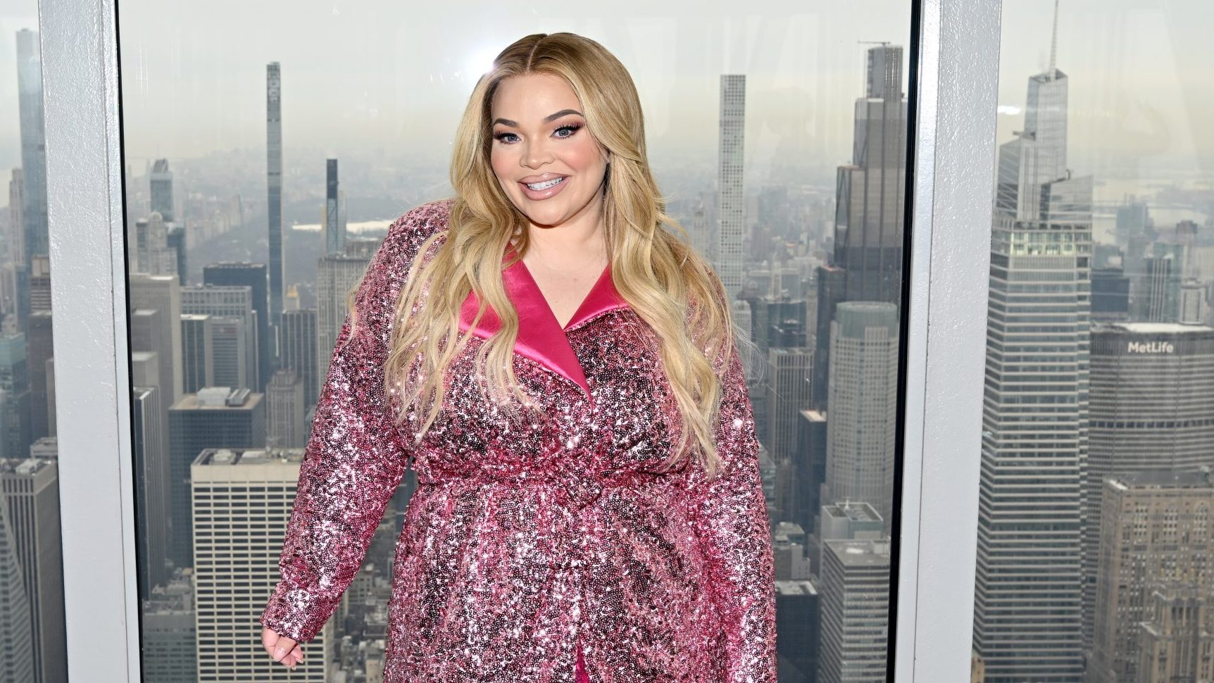 Trisha Paytas lights the Empire State Building in partnership with the Entertainment Community Fund in celebration of Trisha Paytas' Broadway debut at The Empire State Building on February 03, 2025 in New York City.