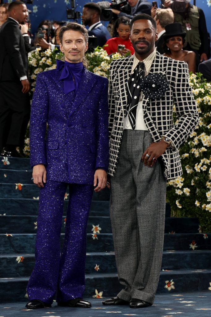 Raúl Domingo and Colman Domingo attend the 2025 Met Gala Celebrating "Superfine: Tailoring Black Style" at Metropolitan Museum of Art on May 05, 2025 in New York City.