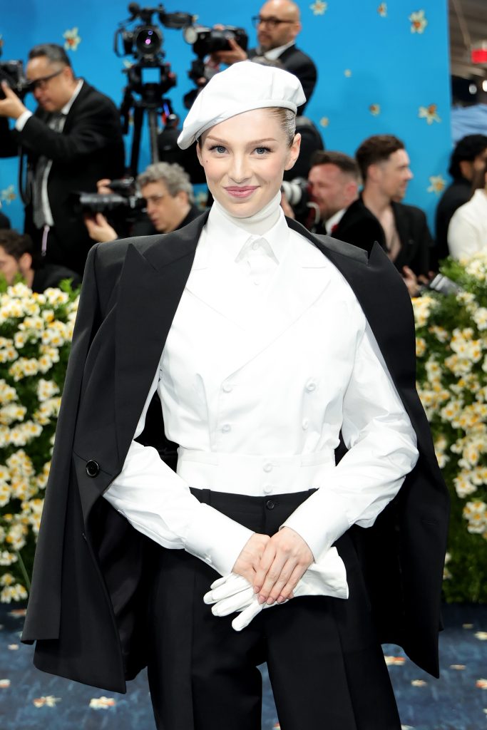 Hunter Schafer attends the 2025 Met Gala Celebrating "Superfine: Tailoring Black Style" at Metropolitan Museum of Art on May 05, 2025 in New York City.