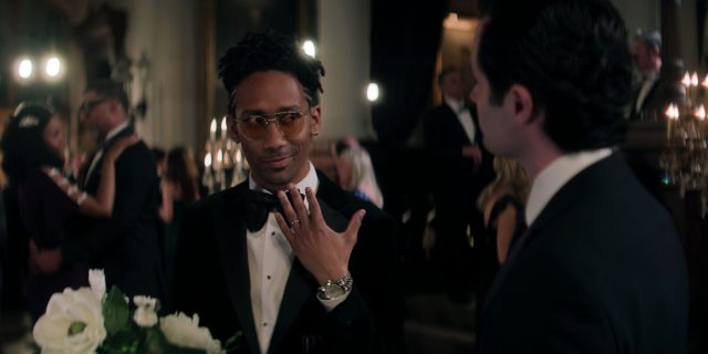 You. (L to R) Griffin Matthews as Teddy Lockwood, Penn Badgley as Joe Goldberg in episode 501 of You. Cr. Courtesy of Netflix © 2025