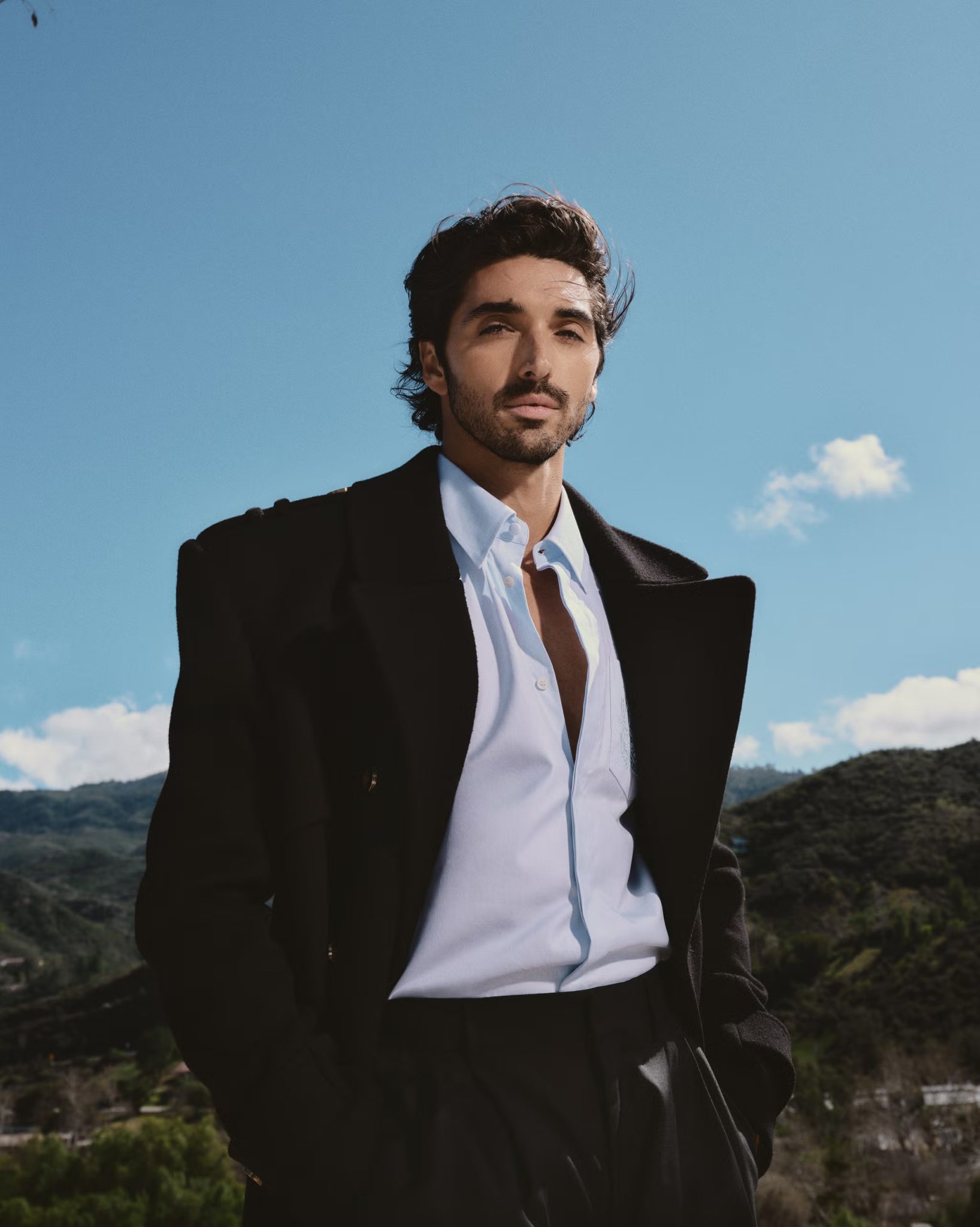 Taylor Zakhar Perez posing for Elle magazine.