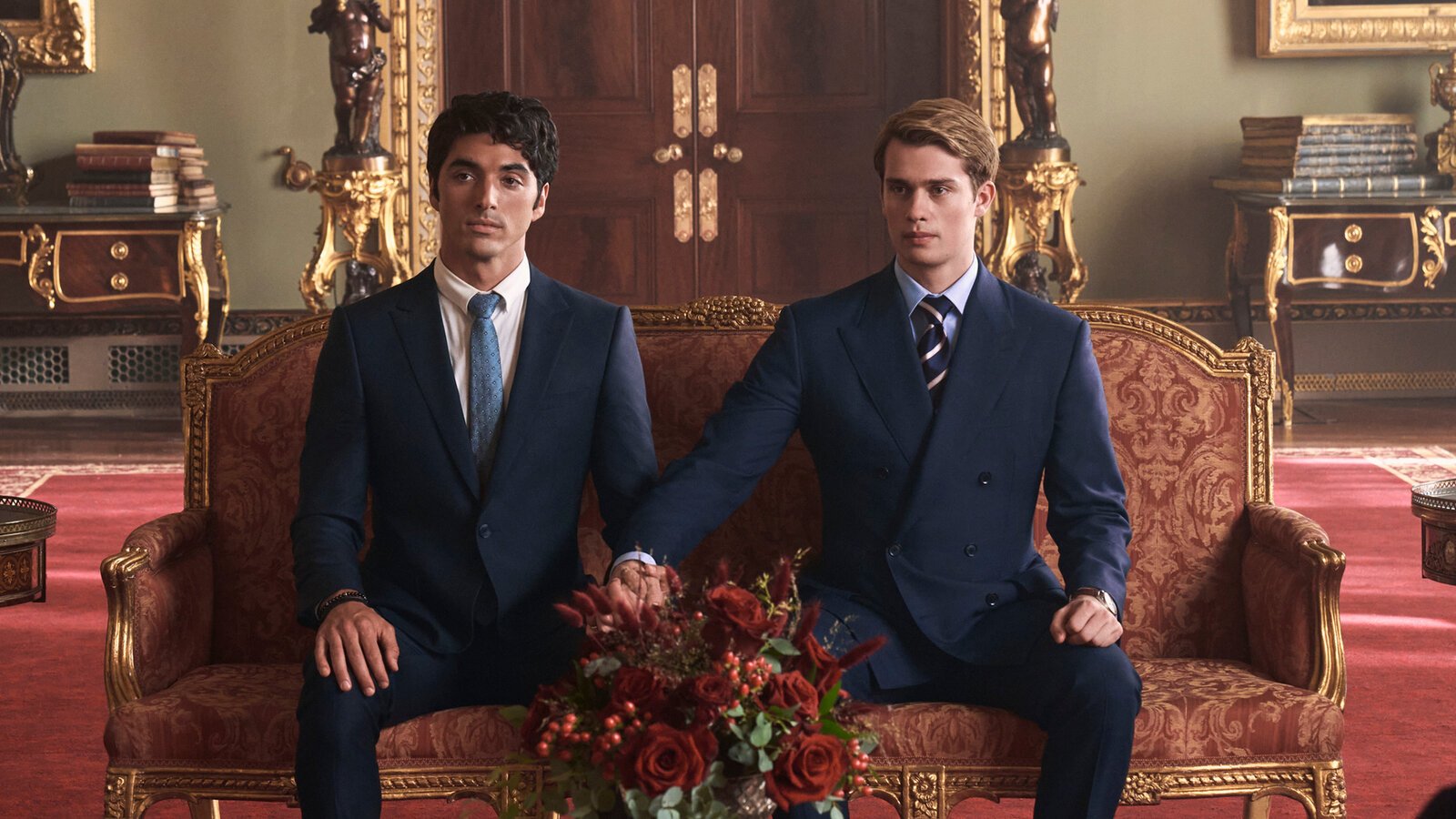 Taylor Zakhar Perez and Nicholas Galitzine in 'Red, White, & Royal Blue