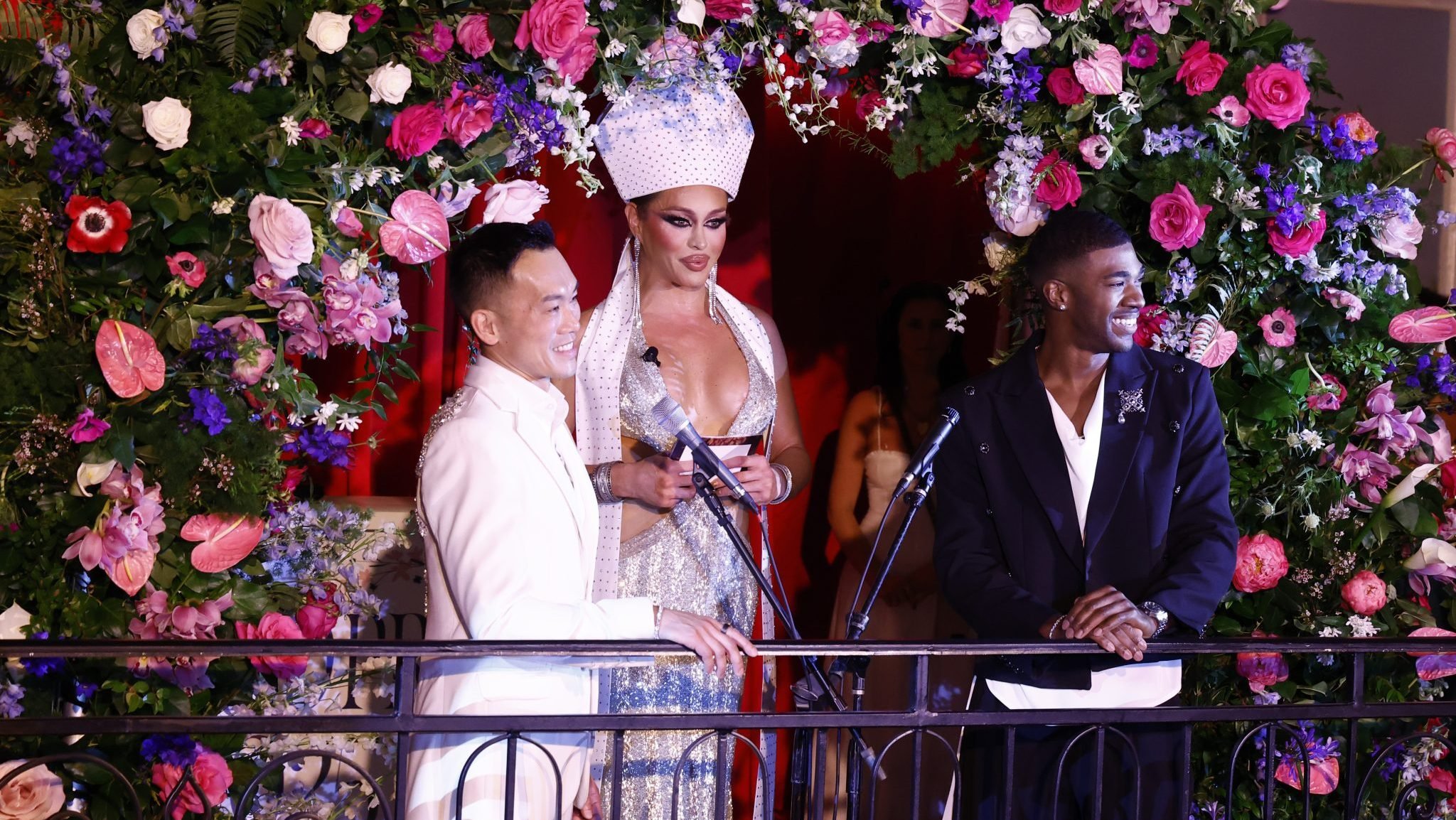 WASHINGTON, DC - MAY 30: Sasha Colby performs a marriage ceremony for Barry Hoy and Teraj Allen as Them and Destination DC kick off World Pride 2025 at Succotash on May 30, 2025 in Washington, DC.