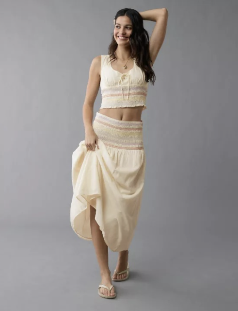 AE Pride High-Waisted Midi Skirt. Photo: American Eagle