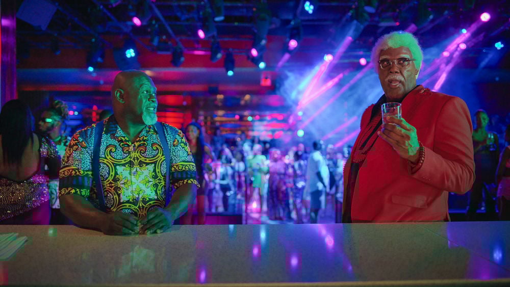 Madea's Destination Wedding. (L-R) David Mann as Mr. Brown and Tyler Perry as Joe in Madea's Destination Wedding. Cr. Perry Well Films 2/Courtesy Netflix