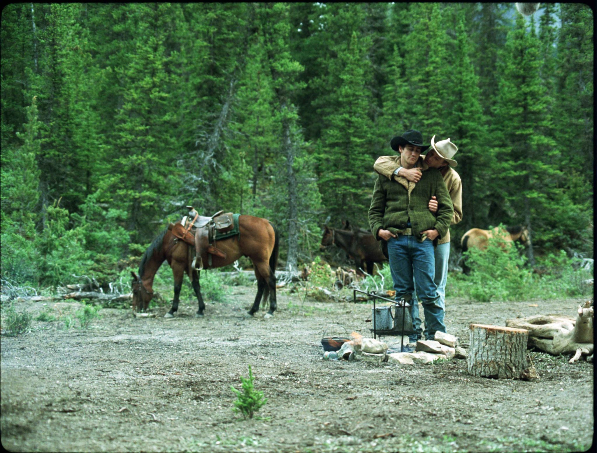 Film stills and BTS images from Brokeback Mountain