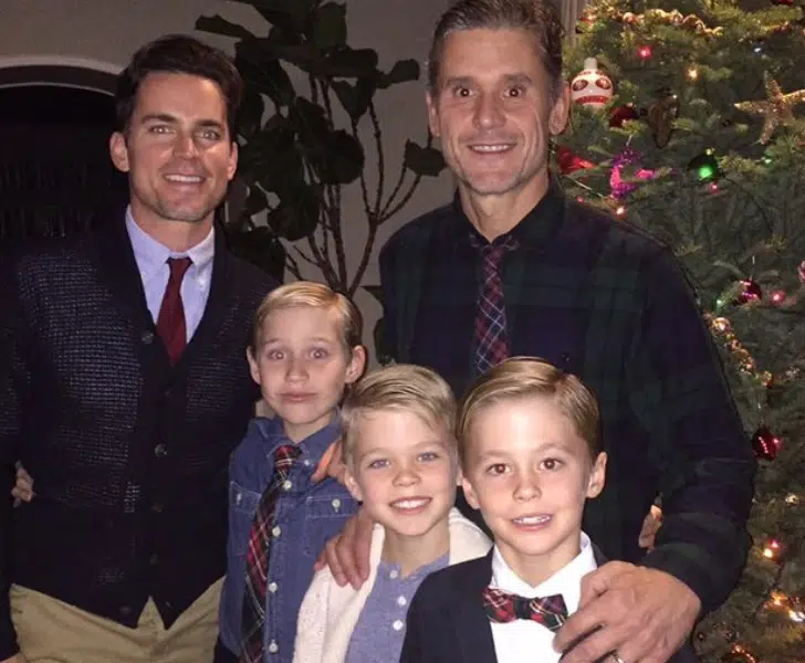 Matt Bomer and Simon Halls with their children