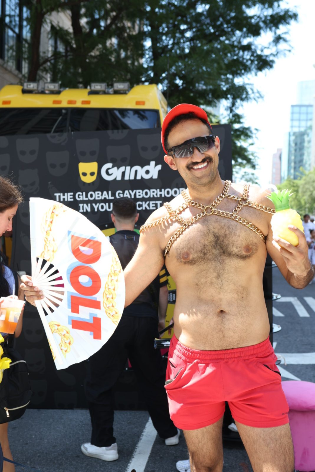 Grindr’s “Rides Again” final tour stop in NYC makes its victory lap for pride. Photo: Grindr