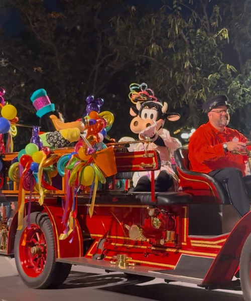 Characters at Disneyland's Pride Nite Celebration