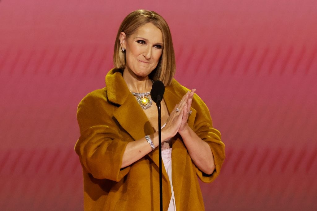Celine Dion speaks onstage during the 66th GRAMMY Awards at Crypto.com Arena on February 04, 2024 in Los Angeles, California.