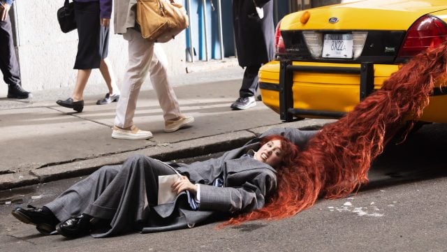 Chappell Roan is seen shooting a new music video on July 08, 2025 in New York City.