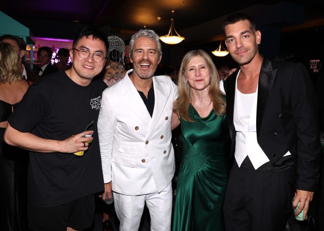 (L-R) Bowen Yang, Andy Cohen, Frances Berwick and Matt Rogers attend Las Culturistas Culture Awards After Party with Casamigos Margaritas at The Orpheum Theatre on July 17, 2025 in Los Angeles, California.
