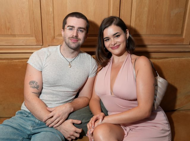 Ben Evans and Barbie Ferreira attend Netflix's A TOO MUCH Toast with Most at San Vicente Bungalows on July 09, 2025 in Los Angeles, California