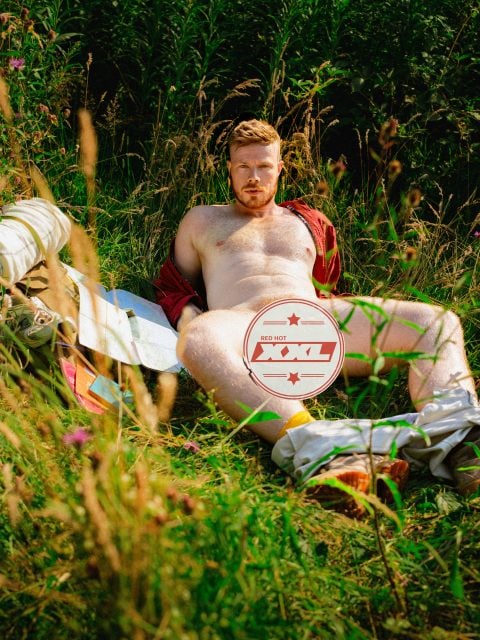 A model poses for Thomas Knights on the Red Hot XXL shoot.