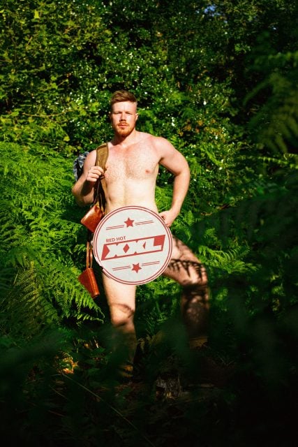 A model poses for Thomas Knights on the Red Hot XXL shoot.
