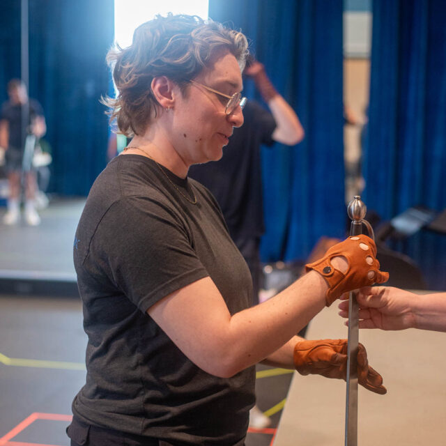Em Adam Rosenberg in rehearsal for 'Treasure Island' at Children's Theatre Company. Photo by Kaitlin Randolph