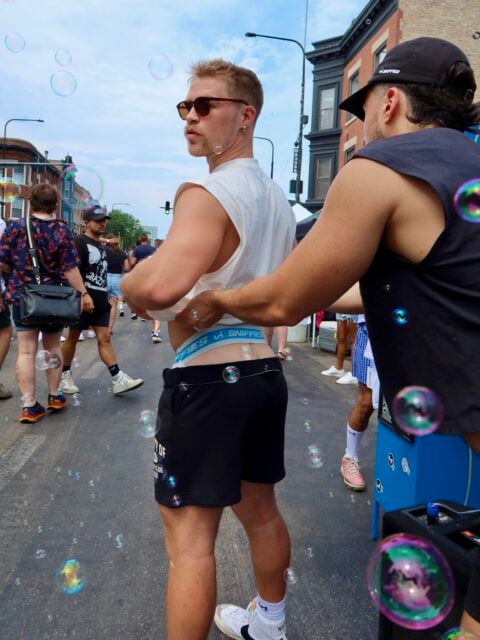 Sniffies brought bold merch, street interviews, and cruising energy to Chicago’s Market Days, making the festival unforgettable.