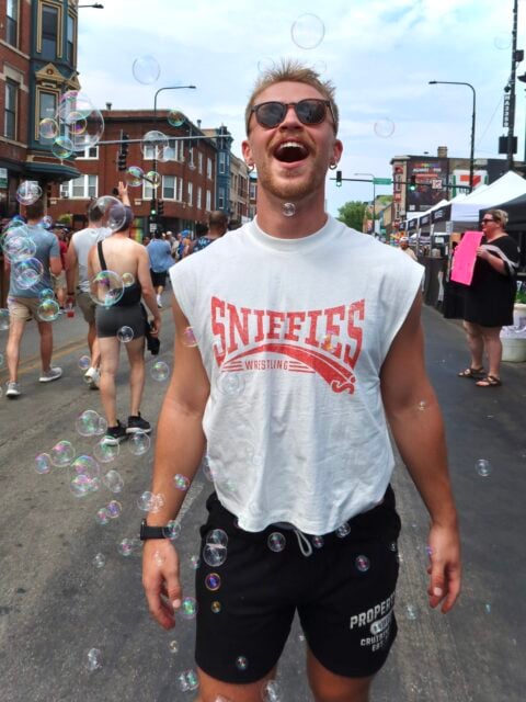 Sniffies brought bold merch, street interviews, and cruising energy to Chicago’s Market Days, making the festival unforgettable.
