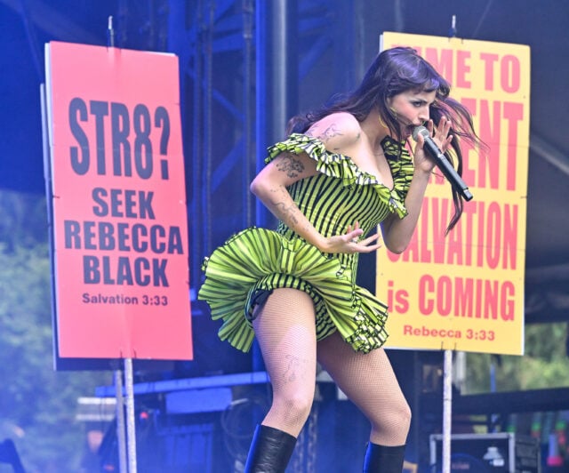 Rebecca Black performs on day three of Outside Lands Festival at Golden Gate Park on August 10, 2025 in San Francisco, California.
