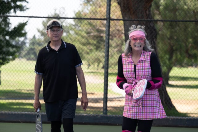 (L-R) Mark Harmon as Ryan and Jamie Lee Curtis as Tess Coleman in Disney's FREAKIER FRIDAY. Photo by Glen Wilson. © 2025 Disney Enterprises, Inc. All Rights Reserved.