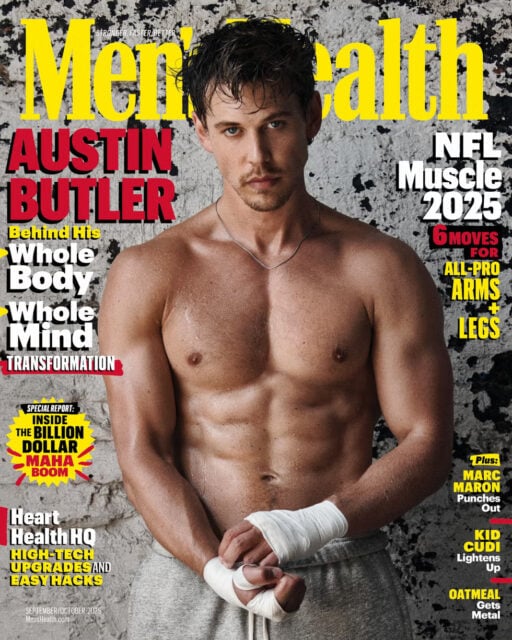 Austin Butler posing for Men's Health
