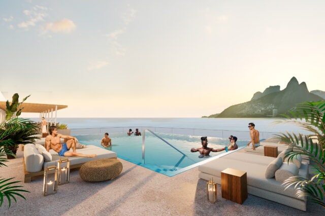 Conceptual Rendering of the Rooftop Pool at the Tryst Ipanema