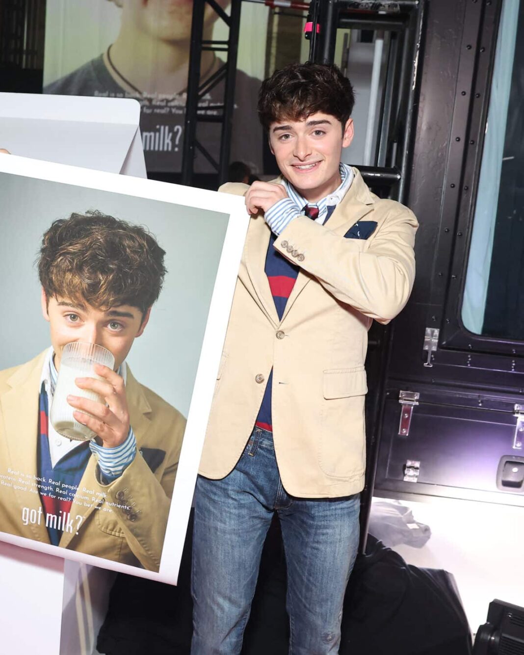 Noah Schnapp attends 'got milk?' 30 Years 'Milk Mustache' Real California Icons Event! on September 09, 2025 in West Hollywood, California.